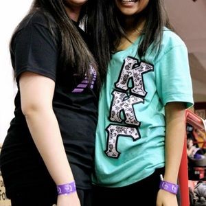 Kappa kappa gamma teal black and white letters